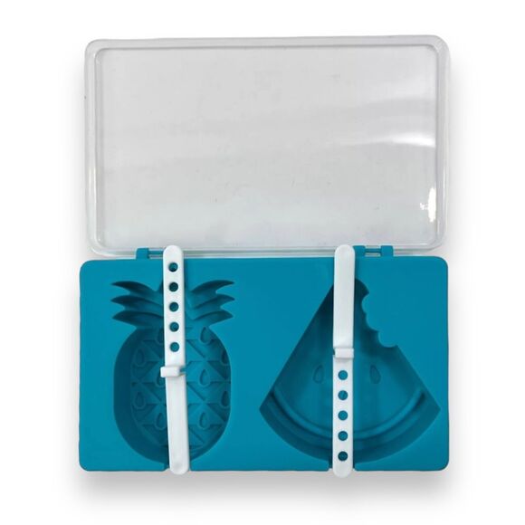 Pineapple & Watermelon Shape Ice Pop Tray Popsicle Mold & Reusable Pop Sticks - Picture 8 of 16